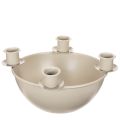 Floristik24 Ljusstake med 4 hållare, modern adventskrans, beige, 15 cm