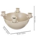 Ljusstake med 4 hållare, modern adventskrans, beige, 15 cm | Floristik24.se