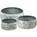 Dekorativ skål med metallfattning rund grå Ø22/18,5/14,5 cm