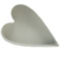 Floristik24 Skål plast hjärta växt skål vit grå 21×14,5×5,5cm