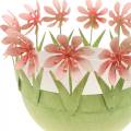 Floristik24 Planterskål, vårdekoration, metallskål med blomdekor, påskkorg
