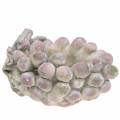 Dekorativ skål druvor grå lila kräm 19×14cm H9,5cm
