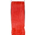 Floristik24 Ribbon Crash dekorationsband presentband rött 50mm 20m
