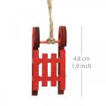 Floristik24 Dekorativ släde att hänga, julgransdekorationer, vinterdekorationer vit / röd L4,5cm 12st