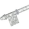 Floristik24 Julgransdekorationsnyckel, advent, trädhänget med glitter transparent / silver L14,5cm plast 12st