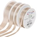 Dekorativt taftband, beige, olika bredder, 50 m | Floristik24.se