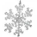 Floristik24 Dekorativ snöflinga, vinterdekoration, iskristall att hänga, jul H10cm B9.5cm plast 12st
