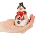 Snögubbefigur med röd halsduk, juldekoration, 10 cm | Floristik24.se