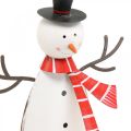 Floristik24 Juldekoration, snögubbe med halsduk, metalldekoration för vinter H33cm