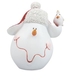 Floristik24 Bordsdekoration Juldekoration snögubbe med hatt H13cm 2st