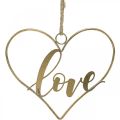 Floristik24 Bokstäver Love heart deco metall guld att hänga upp 27cm