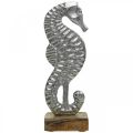 Floristik24 Sjöhäst att placera, havsdekoration av metall, maritim skulptur silver, naturliga färger H22cm