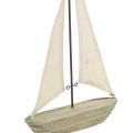Floristik24 Dekorativ segelbåt av trä, maritim dekoration, dekorativt skepp shabby chic, naturliga färger, vit H29cm L18cm