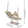 Skeppsdekoration, maritim stil, trä med stativ, 20 cm | Floristik24.se