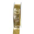 Floristik24 Presentband guld med trådkant 25mm 25m