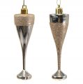 Floristik24 Champagneglas för att hänga ljusguld 10 cm 8st