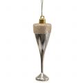 Floristik24 Champagneglas för att hänga ljusguld 10 cm 8st