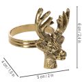 Metallservettring med hjorthuvud i guldlook, 6 cm, 4 stycken | Floristik24.se