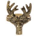 Metallservettring med hjorthuvud i guldlook, 6 cm, 4 stycken | Floristik24.se