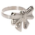 Floristik24 Rosett servettring, metall, blank silver, 5 cm, 4 stycken