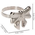 Rosett servettring, metall, blank silver, 5 cm, 4 stycken | Floristik24.se
