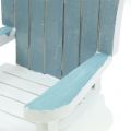 Floristik24 Dekorativ stol i trävit-turkosgrå H16cm
