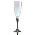 Floristik24 Nyårsdekoration champagneglasplugg silver 7,5cm L27cm 12st
