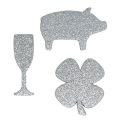Floristik24 Nyårsdekoration mix silver med glimmer 4cm - 5cm 24st