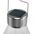 Floristik24 Diamant Solar Lampa Balkong Lykta LED Ljus Trädgårdsdekoration Varm Vit H31cm Ø22cm