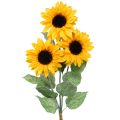Floristik24 Konstgjorda växter, konstgjorda solros konstgjorda blommor gul 74cm 3st