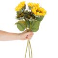 Konstgjord solros med realistiska blad och blommor, 58 cm, 3 stycken | Floristik24.se