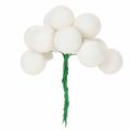 Speglade bär mini glaskulor på tråd, vita, 25 mm, 140 stycken | Floristik24.se