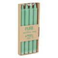 Floristik24 PURE Taper Candles Green Emerald Wenzel Candles 250/23mm 4st