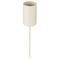 Floristik24 Metallljusstake på pinne, beige, H11cm, 4 stycken