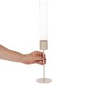 Ljusstake med glascylinder på metallbas 50 cm | Floristik24.se