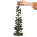 Ljusstake i julgransdesign, grön metall, 45 cm | Floristik24.se