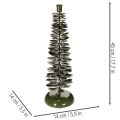 Ljusstake i julgransdesign, grön metall, 45 cm | Floristik24.se