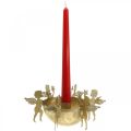 Floristik24 Juldekorationsljusstake med änglar Gyllene Ø18cm
