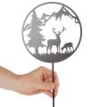 Dekorativ påle, skogsdjur, rådjur och tall, 100 cm | Floristik24.se