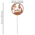 Trädgårdspåke, rostfärgad, rund, hjortsilhuett, skogsdekoration, 53 cm, 2 stycken | Floristik24.se
