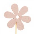 Floristik24 Blomplugg trä dekorativ plugg blomfärgad 6,5cm 12st