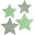 Floristik24 Scatter dekoration Julstjärnor scatter stars grön Ø4/5cm 40p