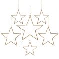 Floristik24 Stjärnsats för hängande guld, glimmer 17-32cm
