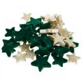 Floristik24 Stjärnströssel blanda grönt och guld jul 4cm/5cm 40p