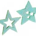 Floristik24 Dekorativa stjärnor för hantverk Mint självhäftande skumgummi 4cm 36st
