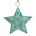 Floristik24 Stjärna för att hänga mintgrön 15cm