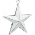 Floristik24 Metallstjärna att hänga, julhänget, adventsdekoration vit, Shabby Chic 11 × 11cm