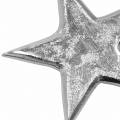 Floristik24 Stjärnor av metallsilver 8,6 × 8,2 cm / 6,9 × 6,7 cm 8 st