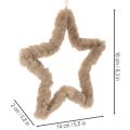 Dekorativ stjärnformad fuskpälsdekoration för upphängning, 30 cm, 3 stycken | Floristik24.se