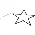 Floristik24 Juldekoration stjärnhänge svart glitter 17,5cm 9st